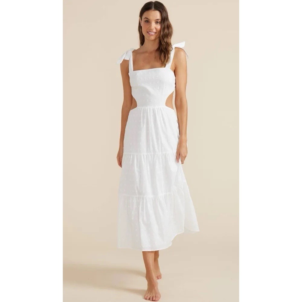 Minkpink Whitewash Maxi Dress Small $129 Bridal‎ Bachelorette Vacation Summer
